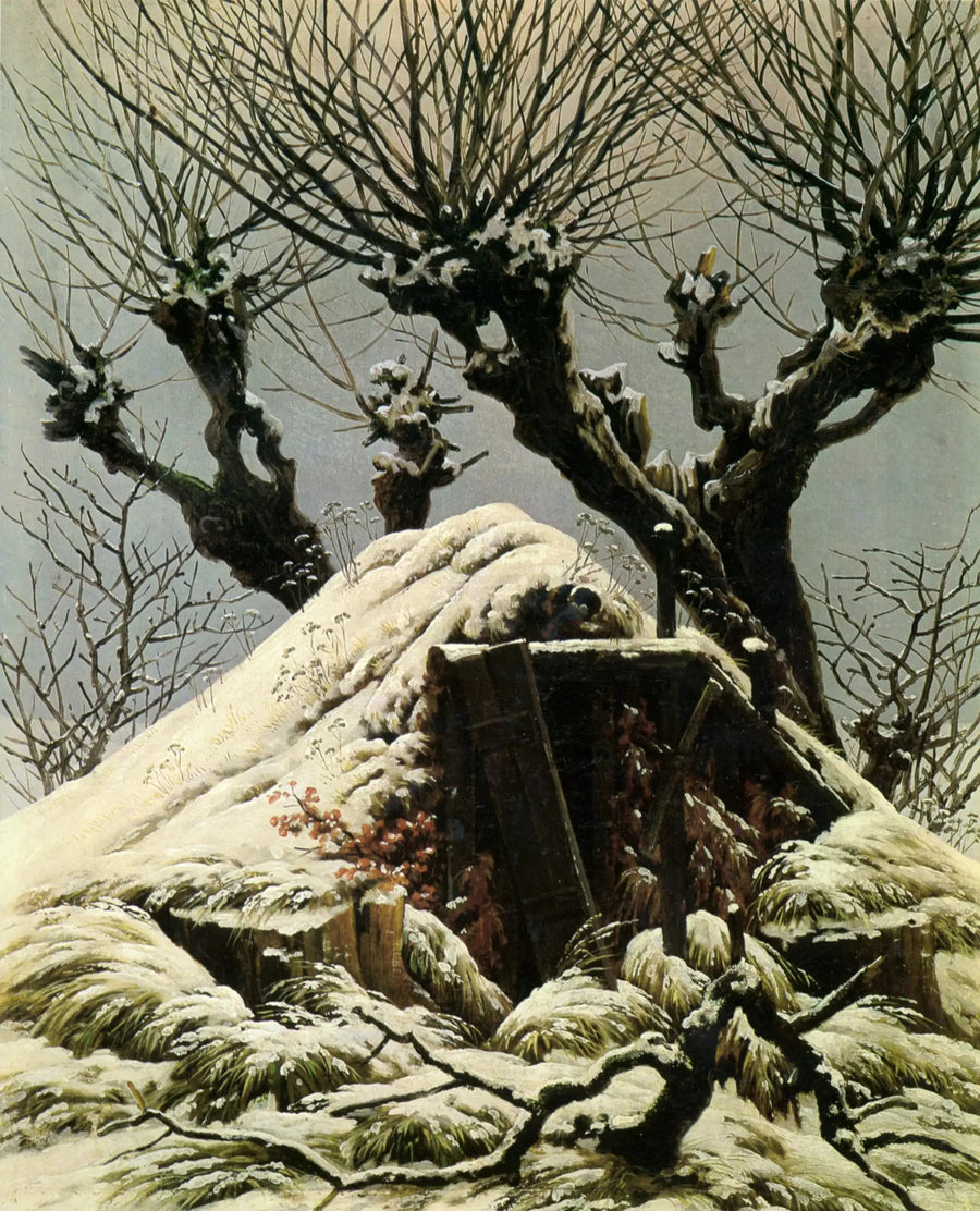 Hytte under snøen - Caspar David Friedrich