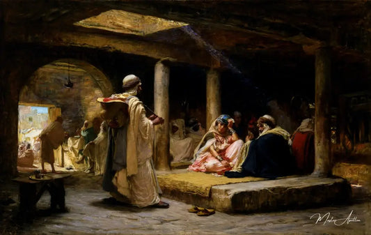 Café à Biskra, Algérie - Frederick Arthur Bridgman - Reproductions de tableaux et peintures haut de gamme