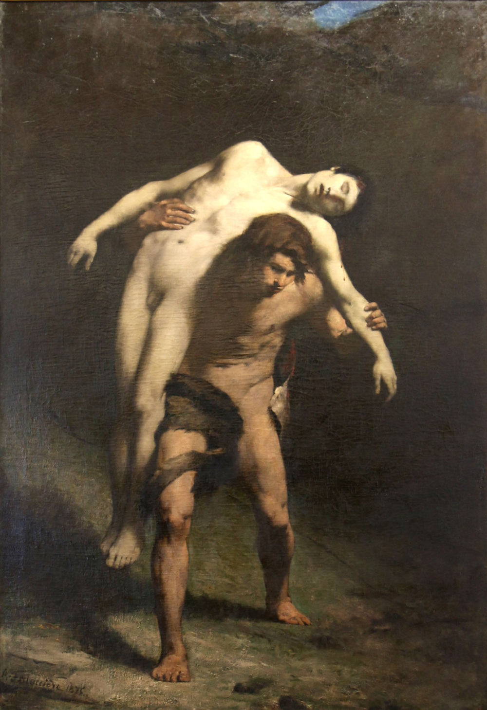 Caïn portant le corps d'Abel - Alexandre Falguière image 1 copie de tableau peinte à la main