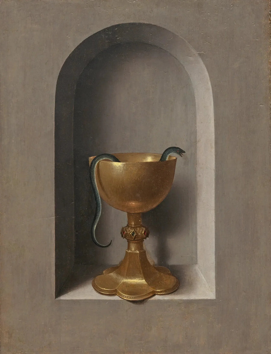 Kalk av Johannes Evangelisten [revers] - Hans Memling