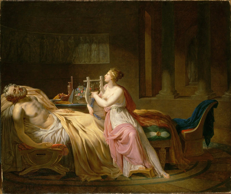 Calliope gråtende Homer - Jacques-Louis David