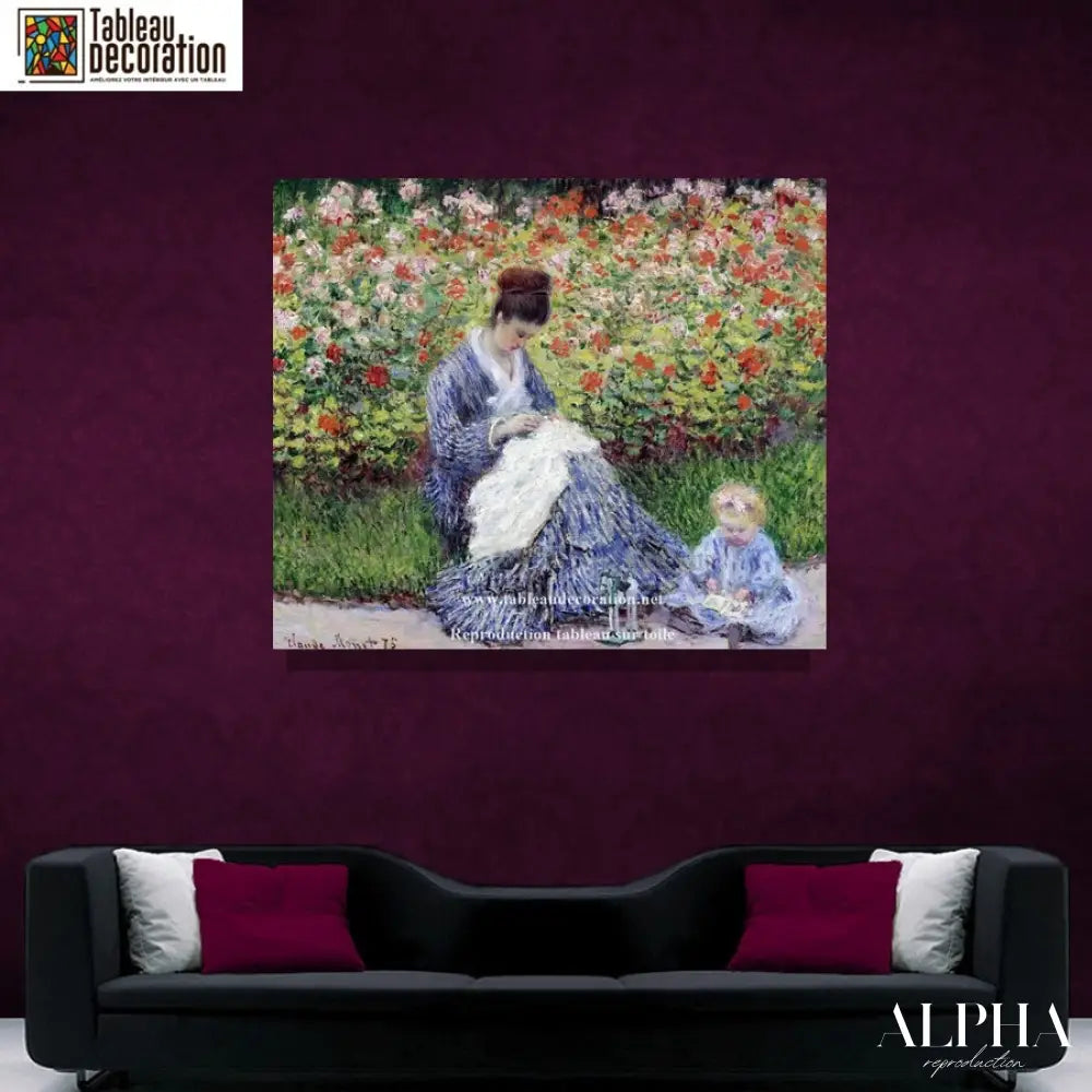 Camille Monet et l’enfant au jardin - Claude Monet - Reproductions de tableaux et peintures haut de gamme