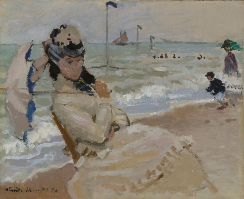 Camille på Trouville-stranden W160 - Claude Monet