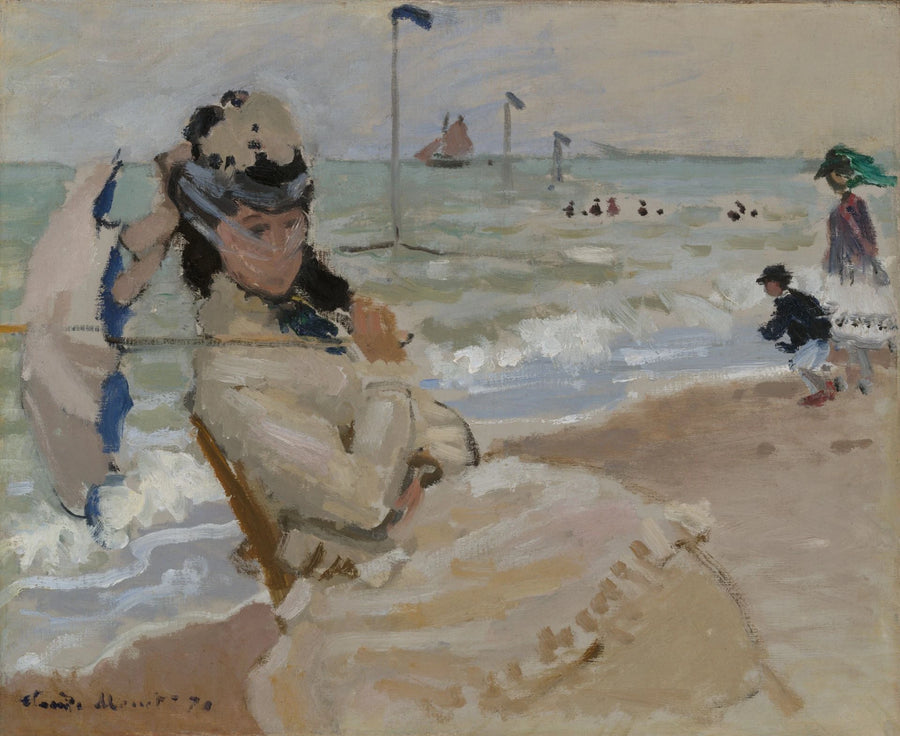 Camille på Trouville-stranden W160 - Claude Monet
