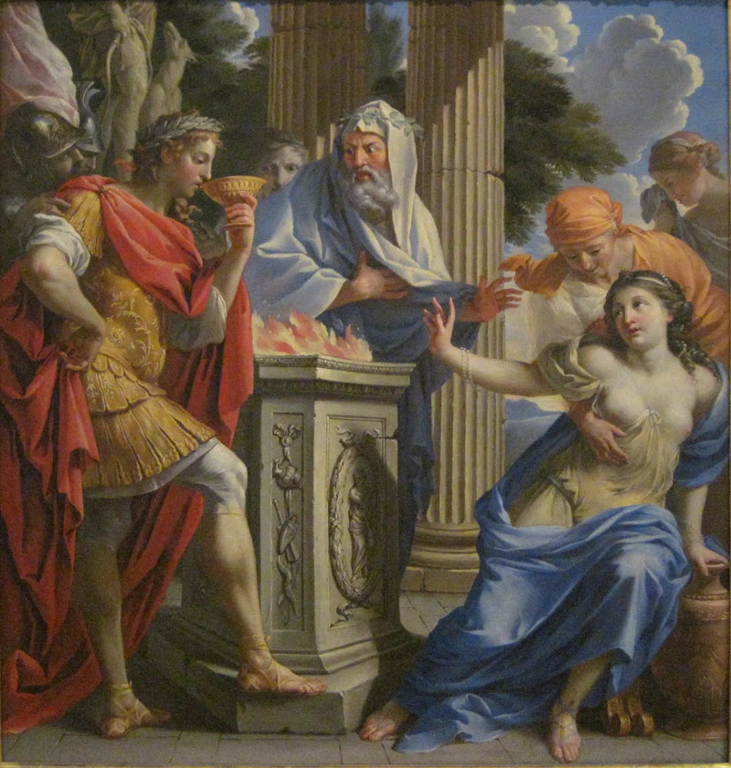 Camma som tilbyr den forgiftede bryllupskoppen til Synorix ved Dianas tempel - Charles Poerson

Source:
Camma offrant la Coupe de Mariage empoisonnée à Synorix au Temple de Diane - Charles Poerson