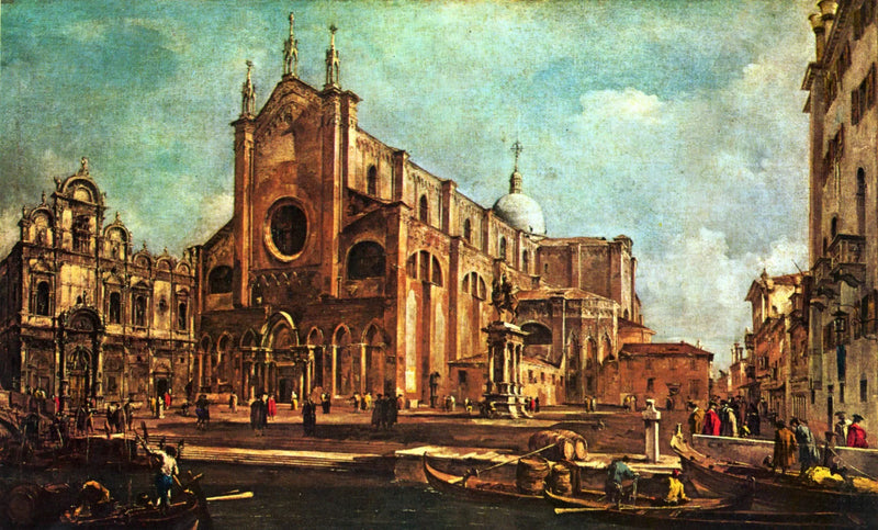 Kirkeplassen Santi Giovanni et Paolo, med Saint-Marc-skolen i Venezia - Francesco Guardi