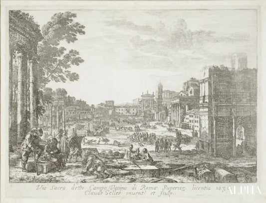 Campo Vaccino (Forum Romanum) - Claude Lorrain - Reproductions de tableaux et peintures haut de gamme