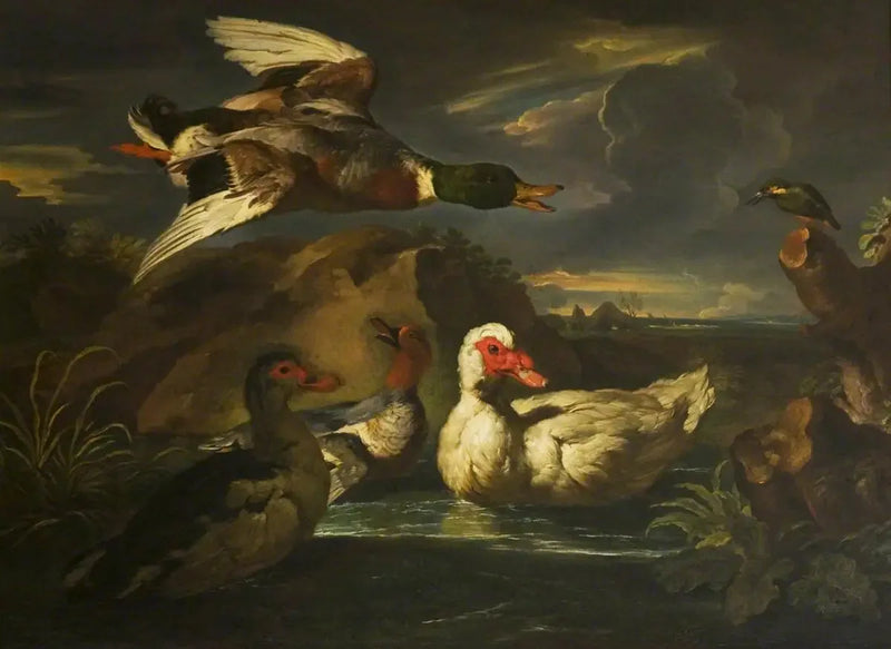 Villandender med fiskemåke - Melchior de Hondecoeter