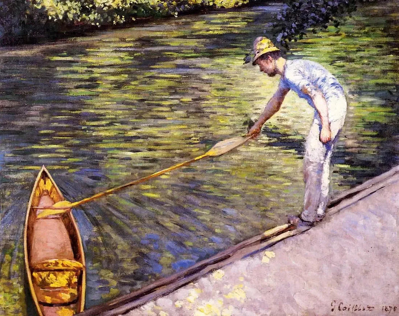 Kanotør som padler på perissoiren - Gustave Caillebotte