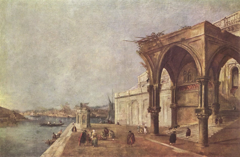 Capriccio med venetianske temaer - Francesco Guardi