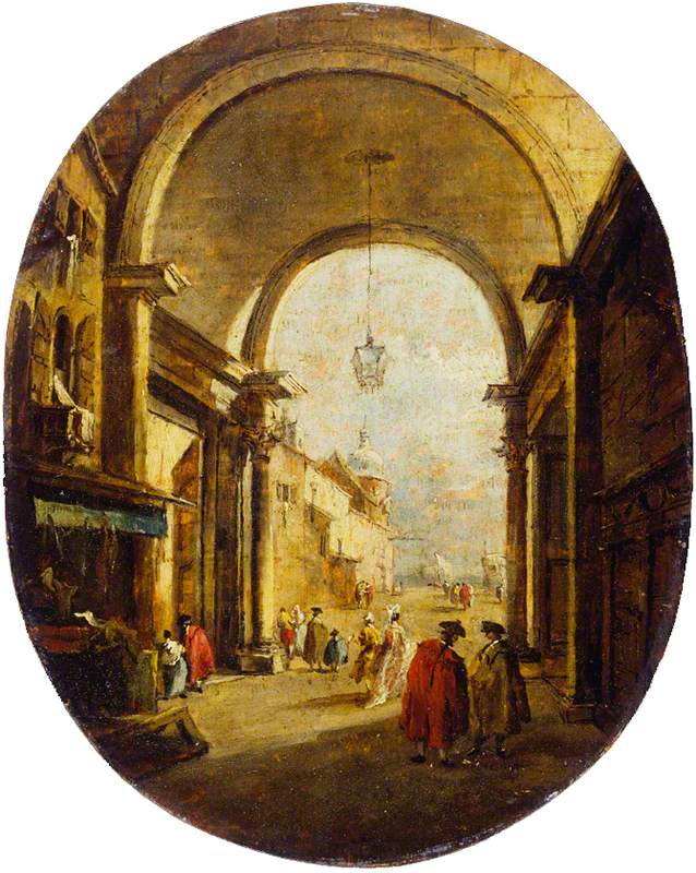 Capriccio med Torre dell'Orologio-buen - Francesco Guardi