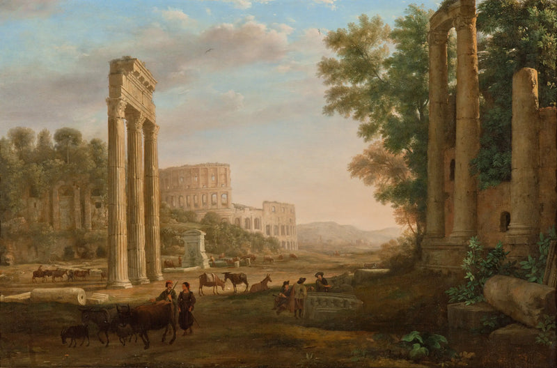 Capriccio med ruinene av det romerske forumet - Claude Lorrain