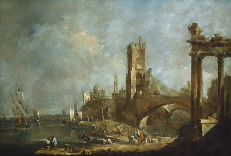 Capriccio av en havn - Francesco Guardi