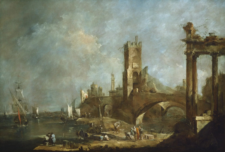 Capriccio av en havn - Francesco Guardi