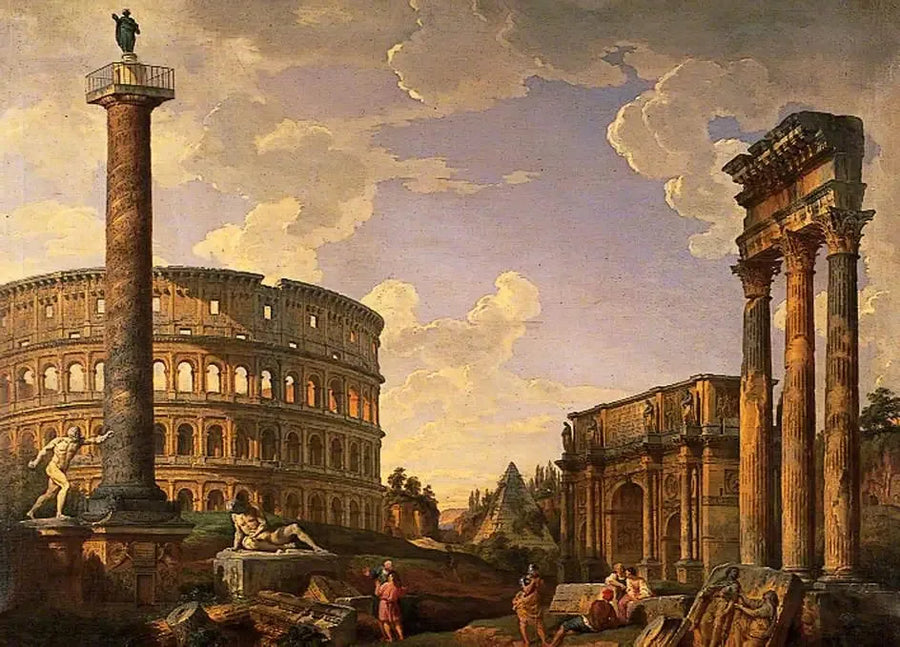 Romersk capriccio, ruiner med Colosseum - Giovanni Paolo Panini

Source:
Capriccio romain, ruines avec le Colisée - Giovanni Paolo Panini