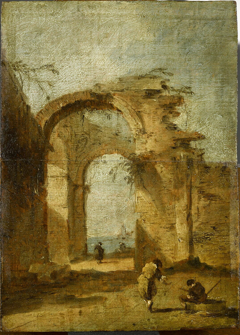 Caprice med en ruinbro - Francesco Guardi