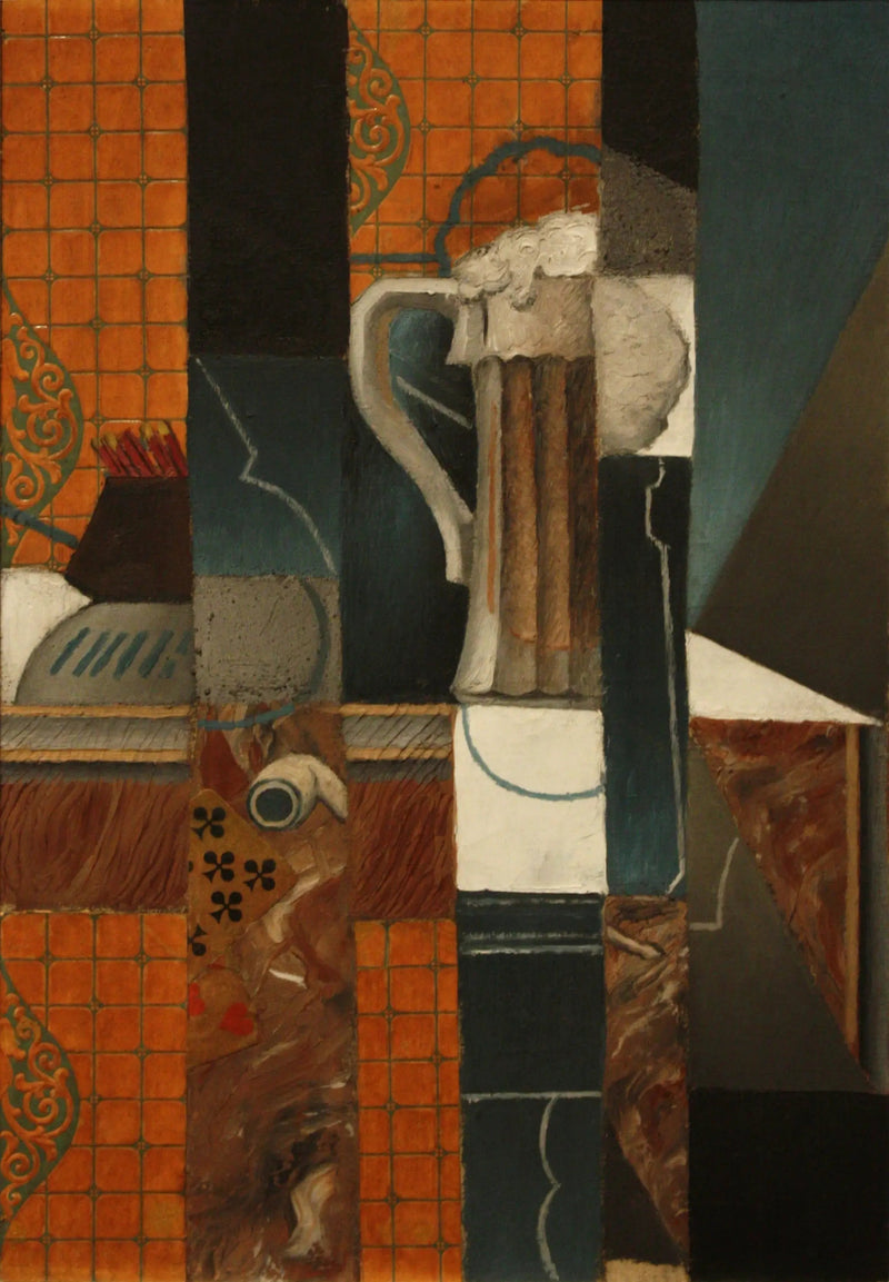 Kortspill og ølglass - Juan Gris