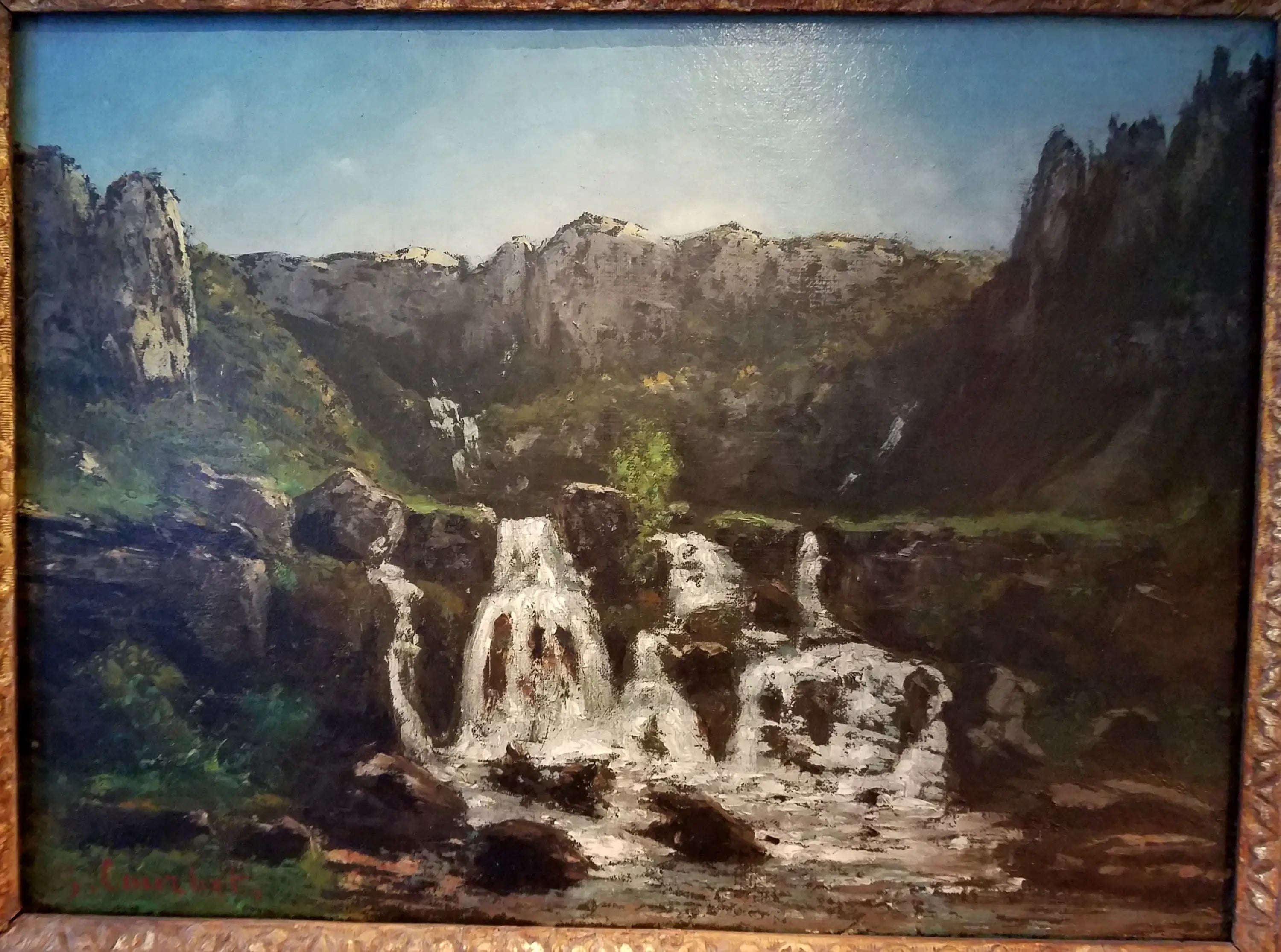 Cascade d'Ornans - Gustave Courbet image 1 reproduction de peinture à l’huile
