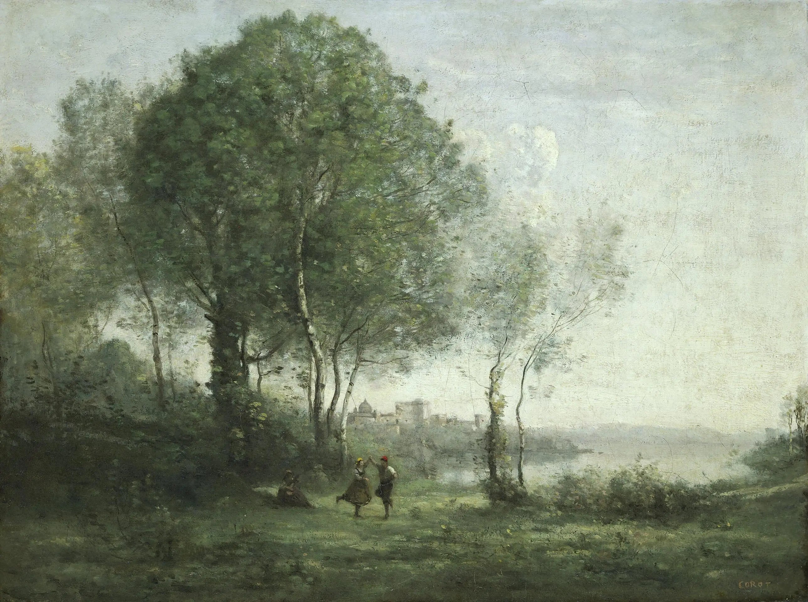 Castel Gandolfo bergers tyroliens dansants au bord du lac d’Albano - Jean-Baptiste Camille Corot - Alpha Reproduction