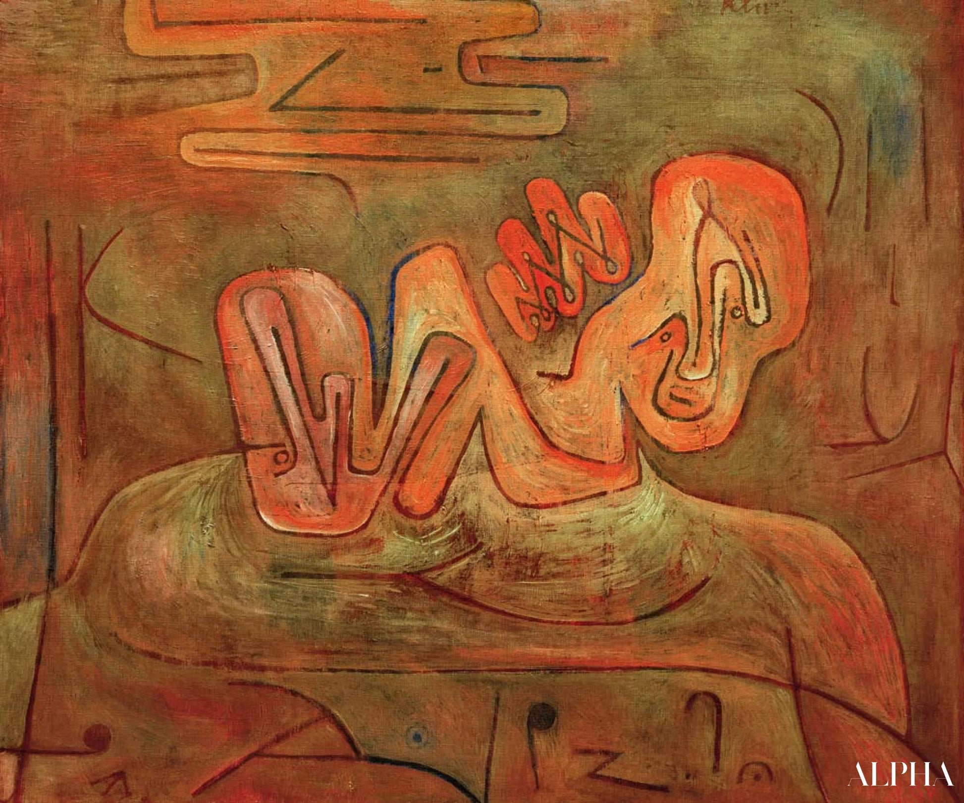 Katastrofen ved Sfinksen - Paul Klee - Høykvalitets reproduksjoner av malerier og bilder