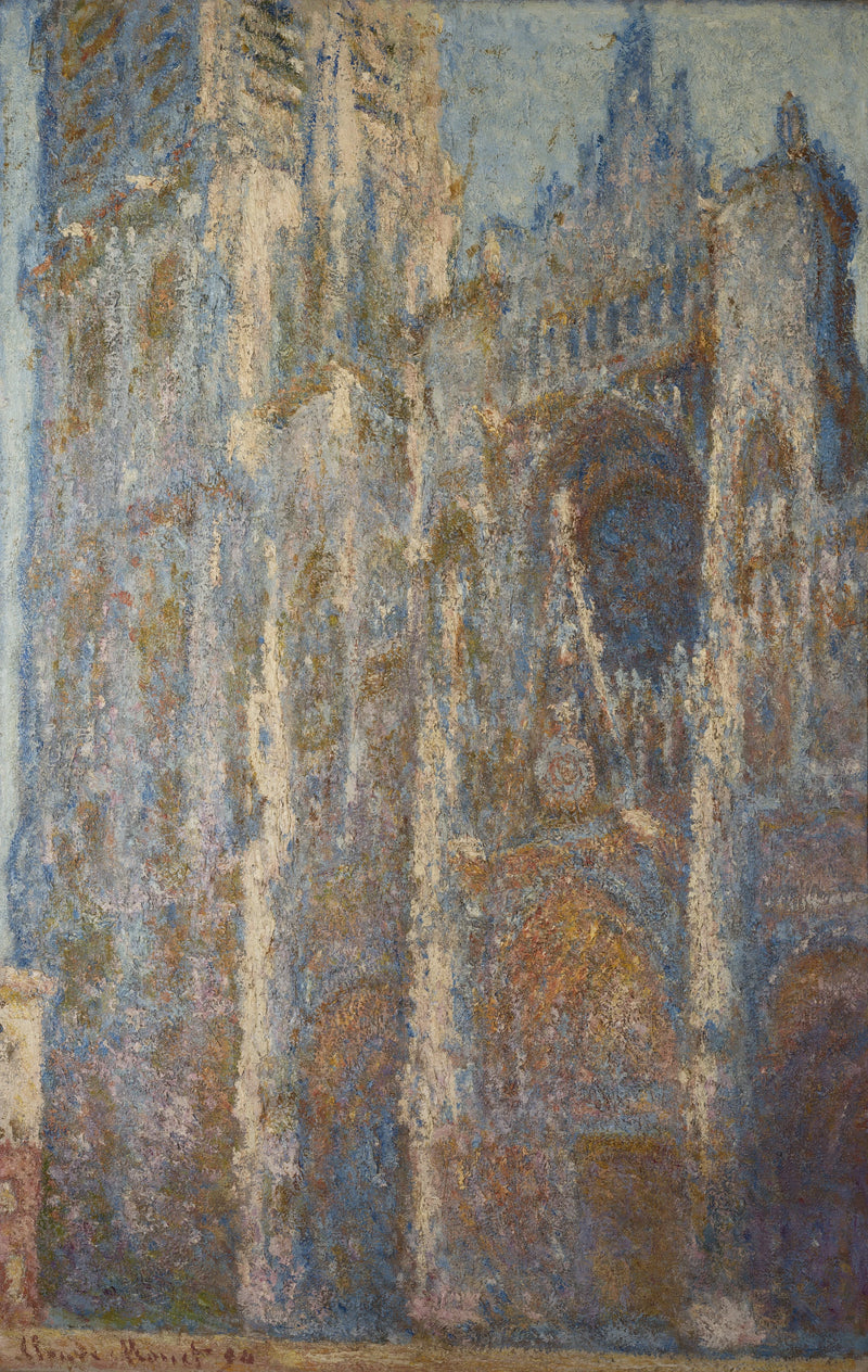 Rouen-katedralen, portalen og Albane-tårnet, midt på dagen - Claude Monet