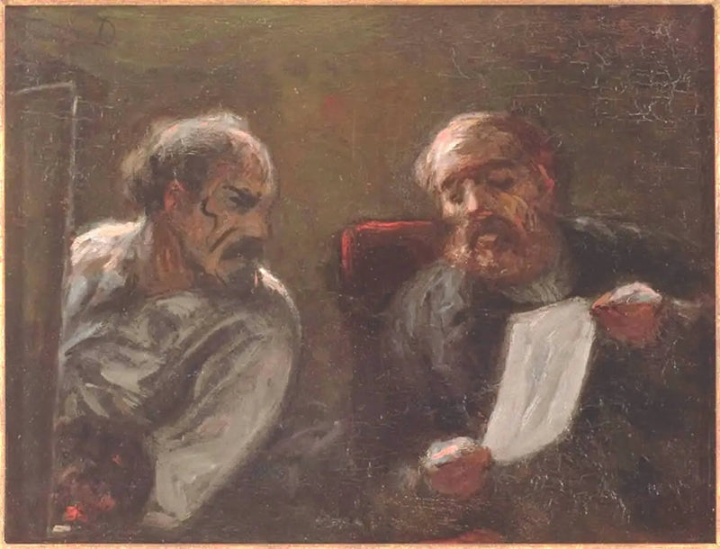 Samtale i verkstedet - Honoré Daumier