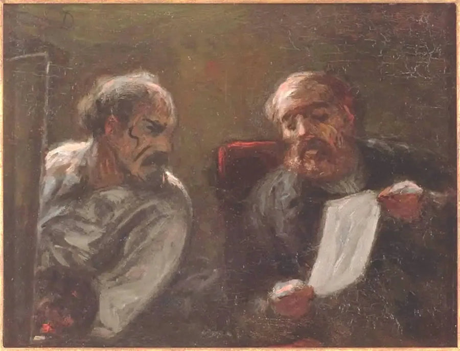 Samtale i verkstedet - Honoré Daumier