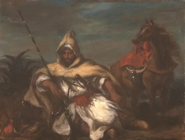 Cavalier de la garde du sultan du Maroc - Eugène Delacroix image 1 reproduction de peinture à l’huile
