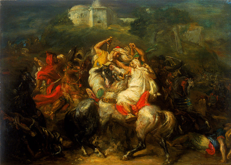 Arabiske riddere i kamp - Théodore Chassériau