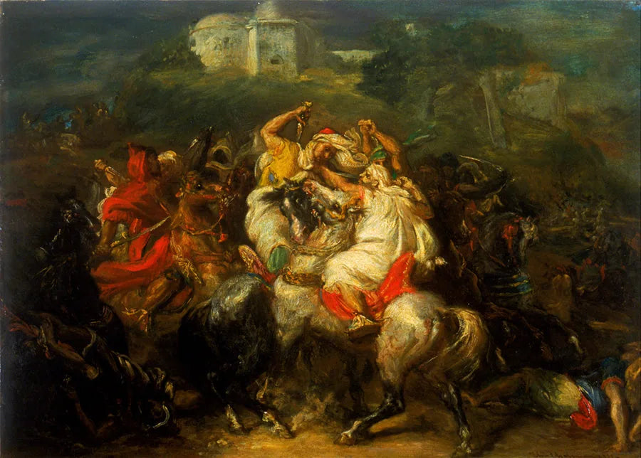 Arabiske riddere i kamp - Théodore Chassériau