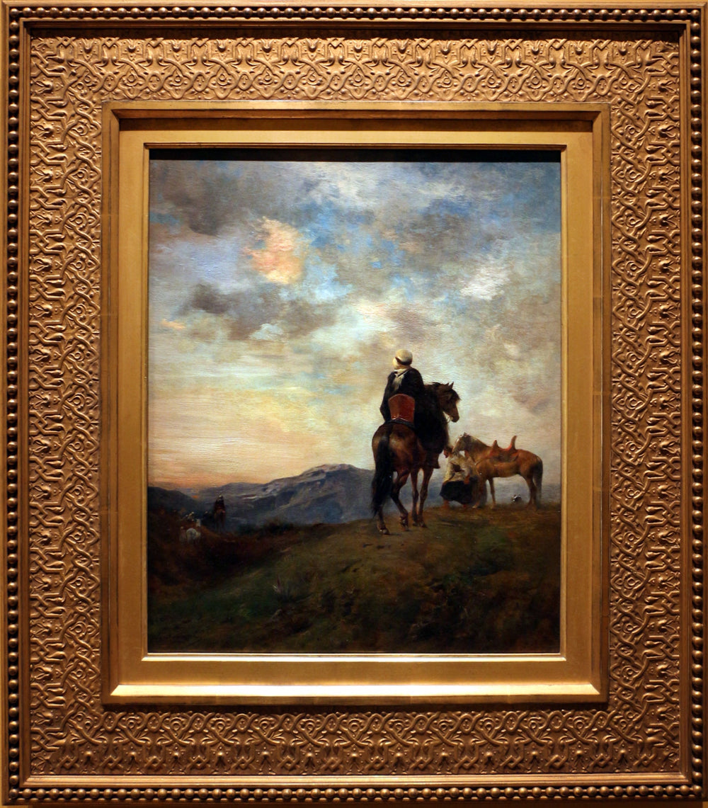 Cavaliers Arabes en observations dans la montagne - Eugène Fromentin image 1 reproduction réalisée par Alpha Reproduction