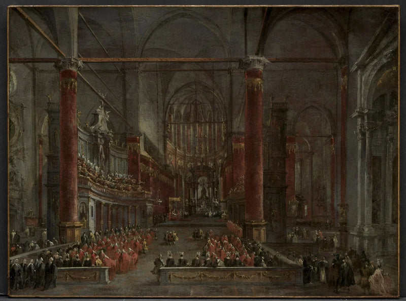 Pavelig seremoni i Saint-Jean-Baptiste-kirken i Venezia, 1782 - Francesco Guardi