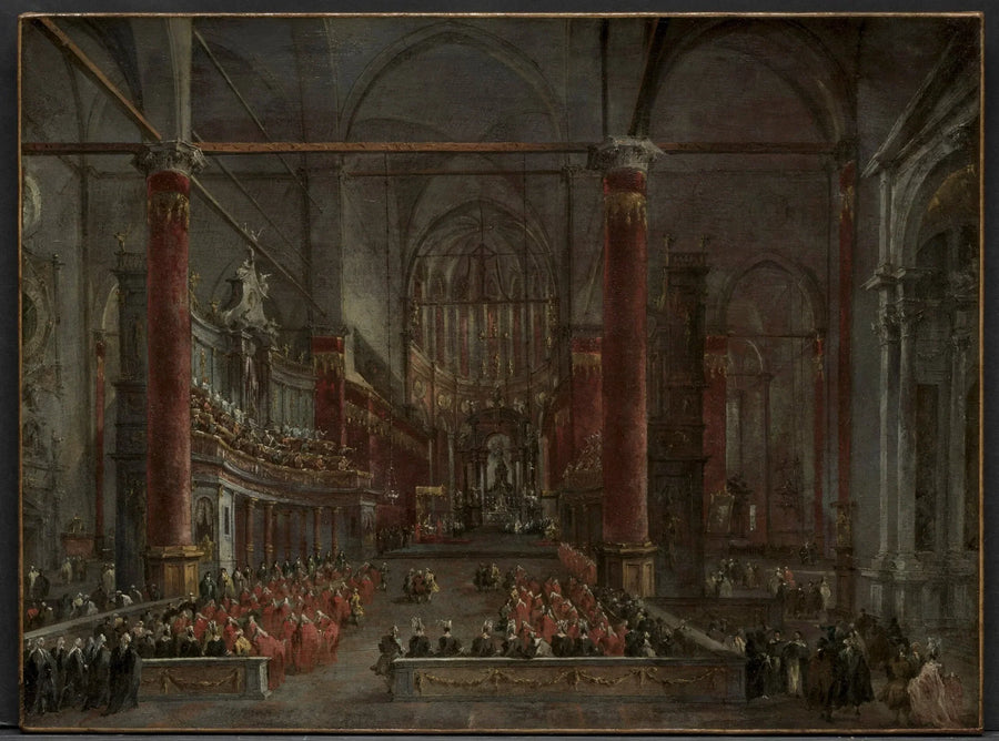 Pavelig seremoni i Saint-Jean-Baptiste-kirken i Venezia, 1782 - Francesco Guardi