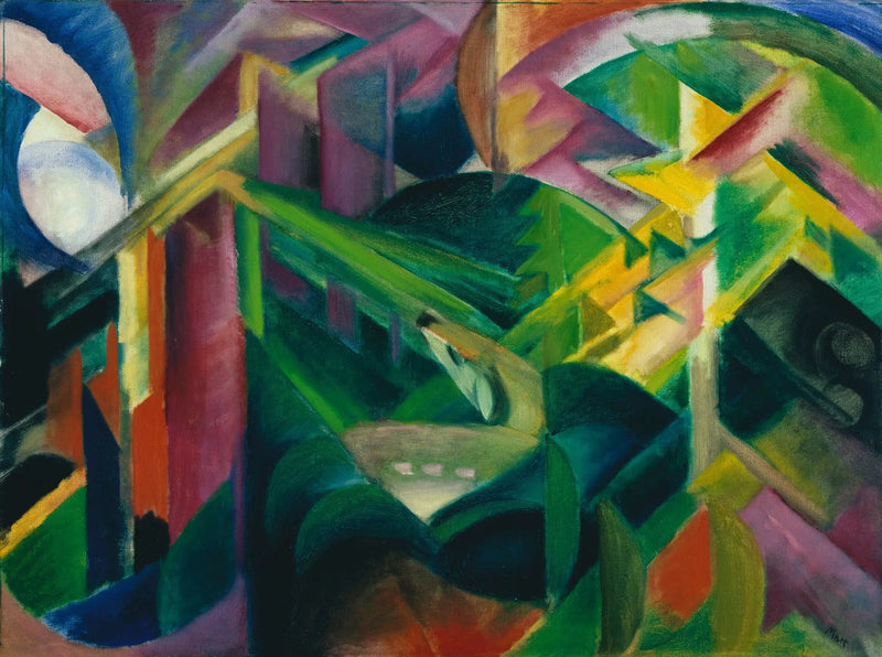 Hjort i hagen til et kloster - Franz Marc