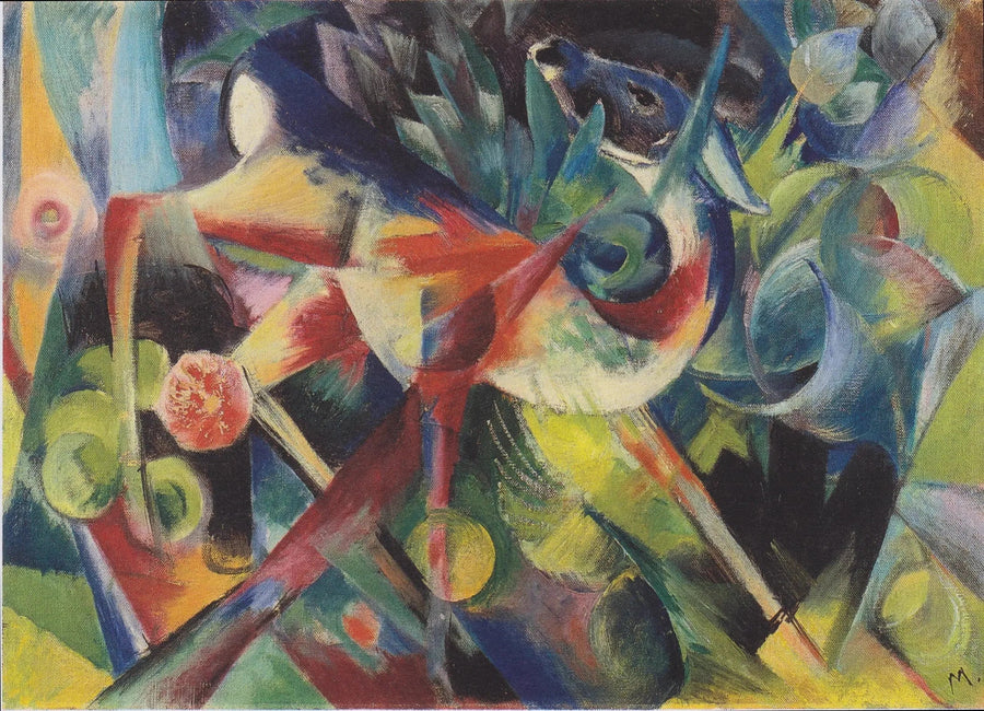 Hjort i en blomstrende hage - Franz Marc