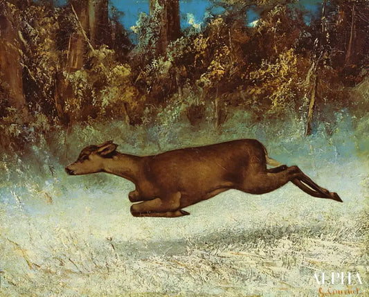 Cerf sauteur - Gustave Courbet - Reproductions de tableaux et peintures haut de gamme