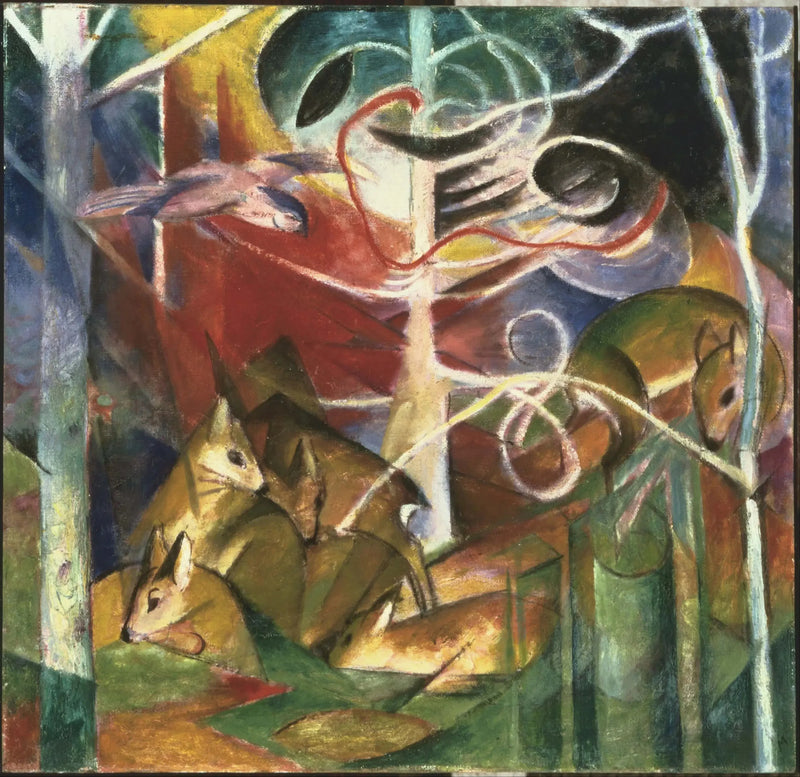 Hjort i skogen I - Franz Marc