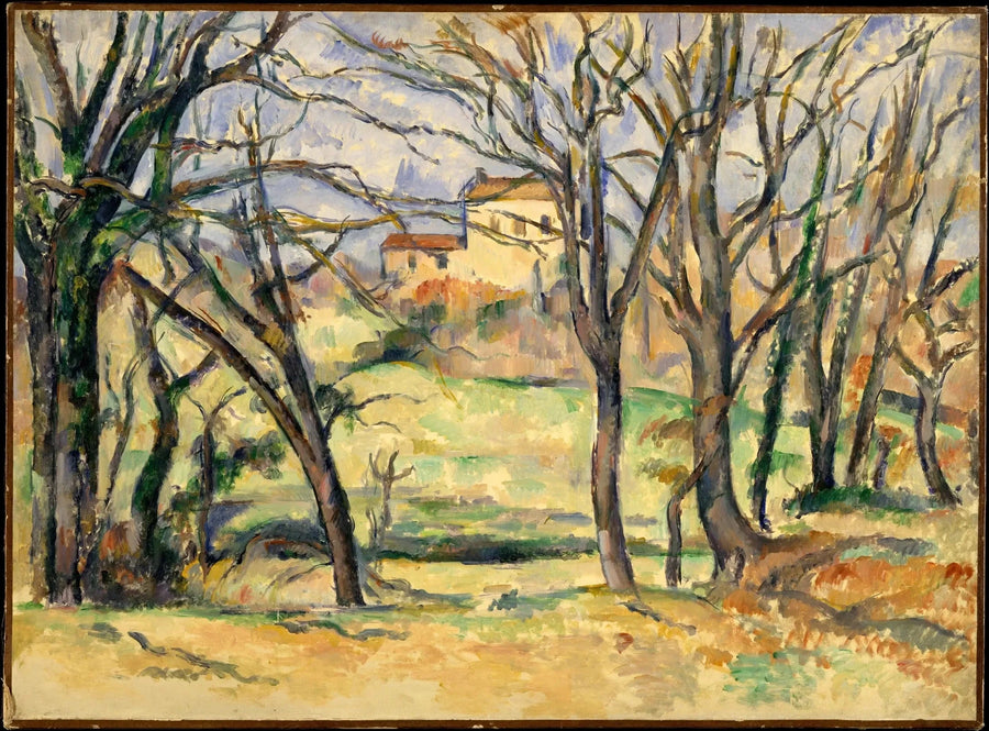 Trær og hus ved stedet "La Durane" - Paul Cézanne