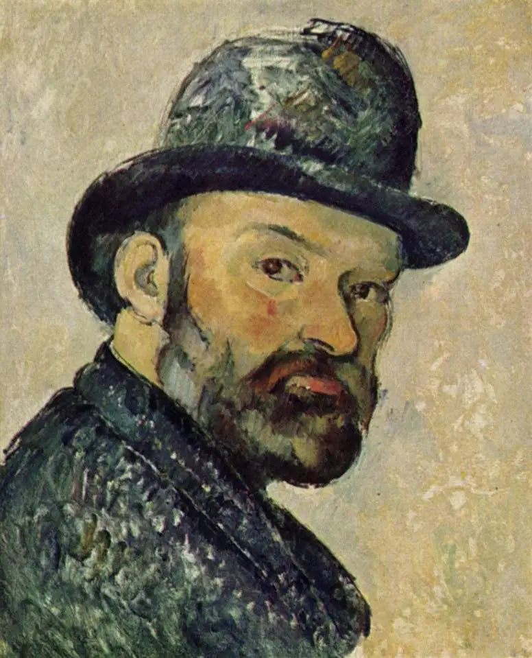 Cézanne med bowlerhatt, skisse - Paul Cézanne