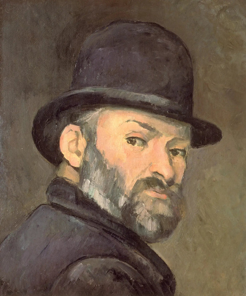 Cezanne med bowlerhatt - Paul Cézanne