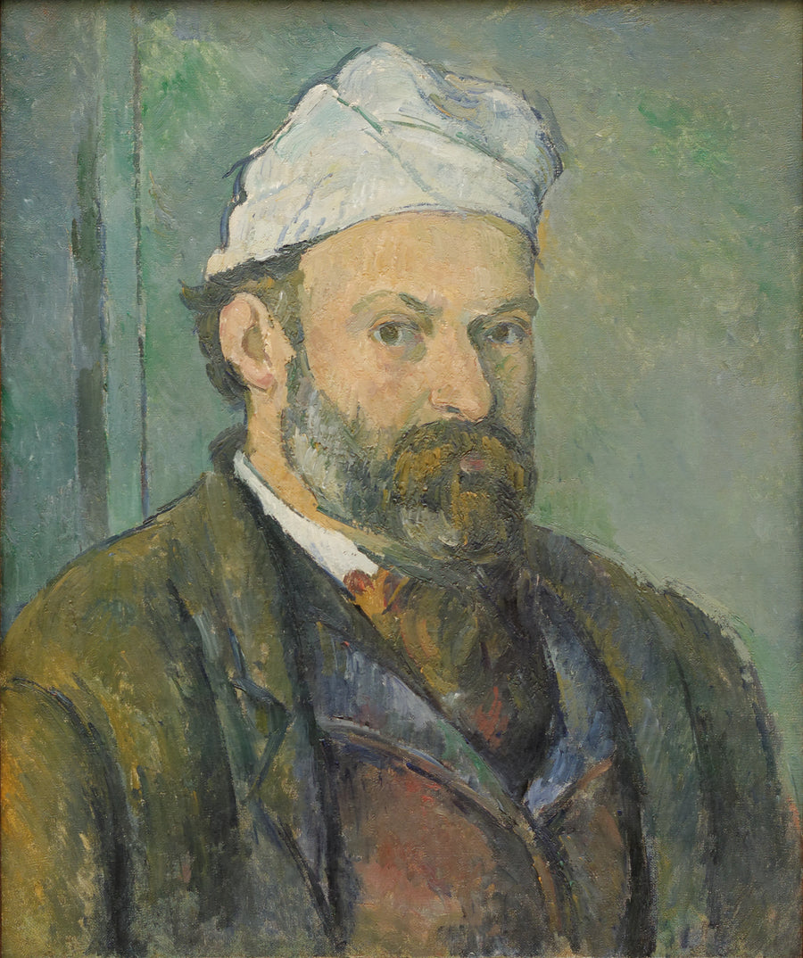 Portrett av kunstneren med hvit lue - Paul Cézanne