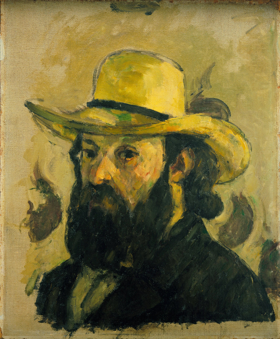 Portrett av kunstneren med stråhatt - Paul Cézanne