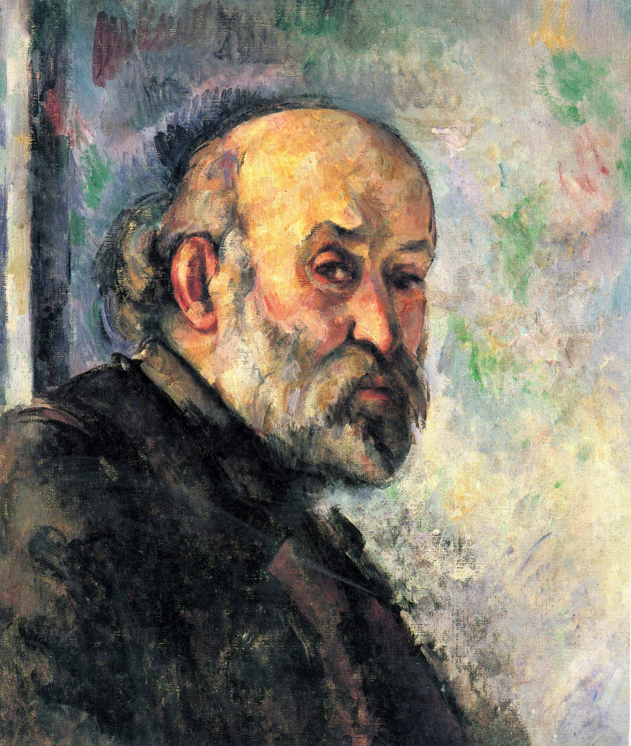 Portrett av Cézanne på blå bakgrunn - Paul Cézanne