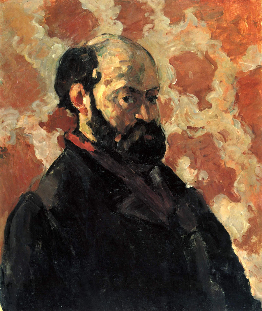 Portrett av kunstneren med rosa bakgrunn - Paul Cézanne