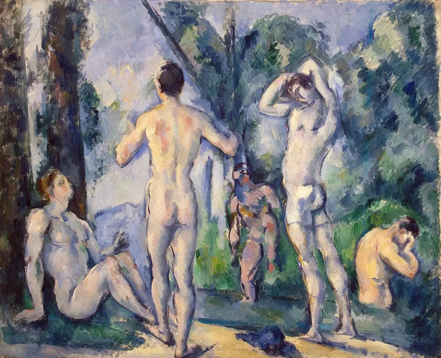 Badende utendørs - Paul Cézanne