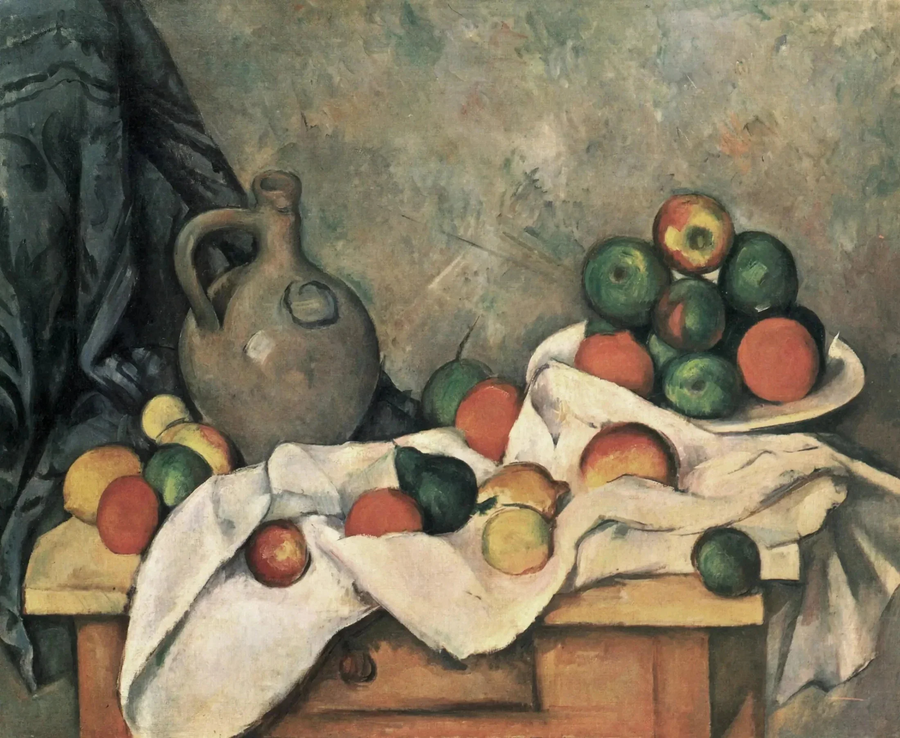 Gardin, krukke og fruktskål - Paul Cézanne