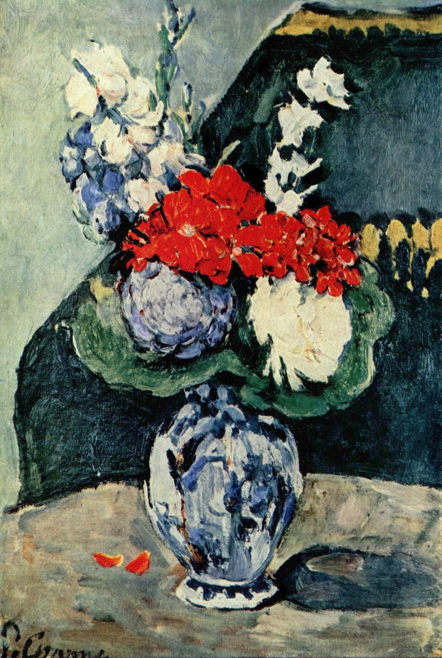 Bukett i lille Delft - Paul Cézanne