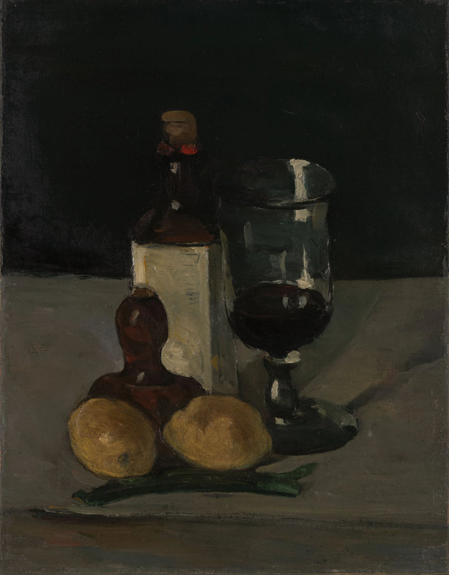 Flaske, glass og sitroner - Paul Cézanne