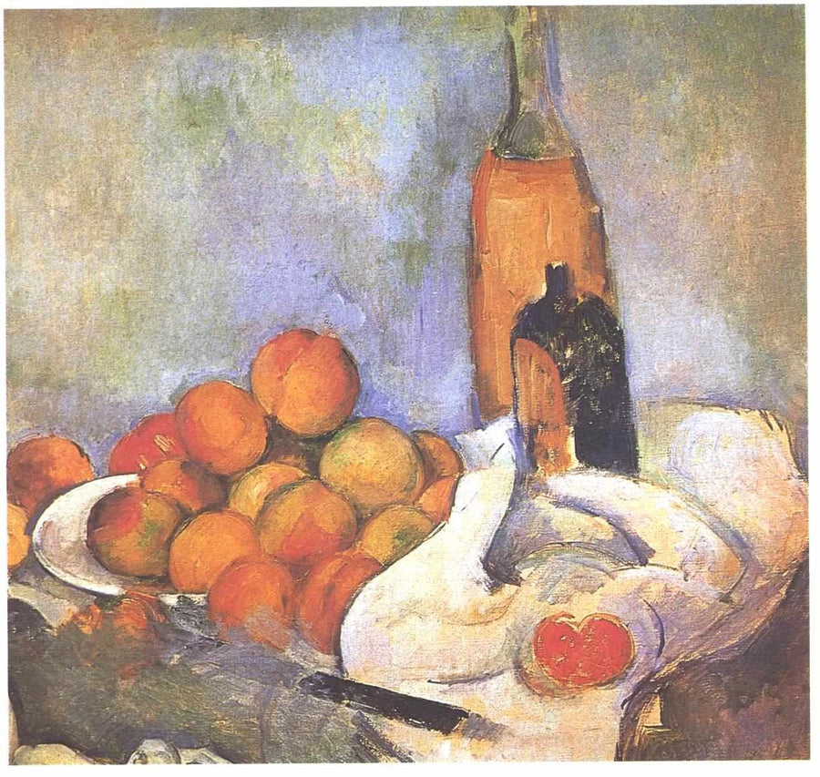 Flasker og fersken - Paul Cézanne