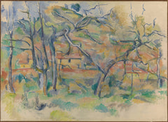 Trær og hus på et sted som heter La Durane, ca 1885 - Paul Cézanne
